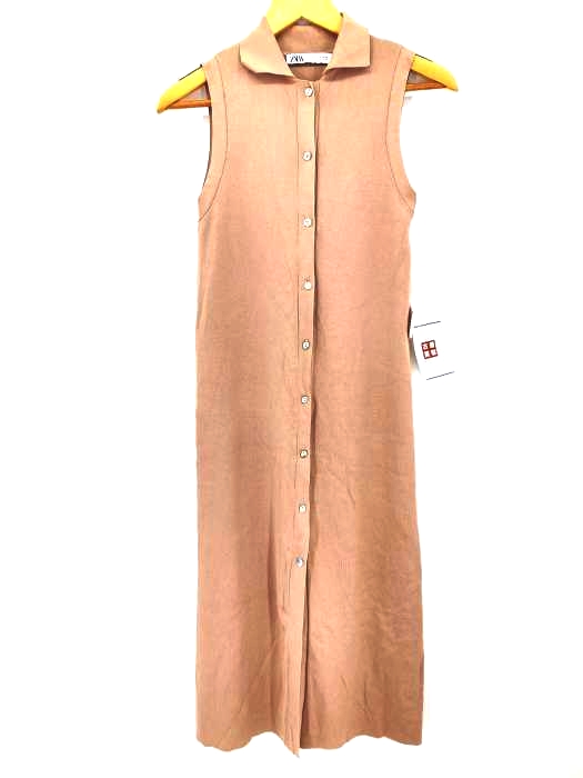 ZARA(ザラ) ノースリーブ ニットシャツワンピース レディース  S