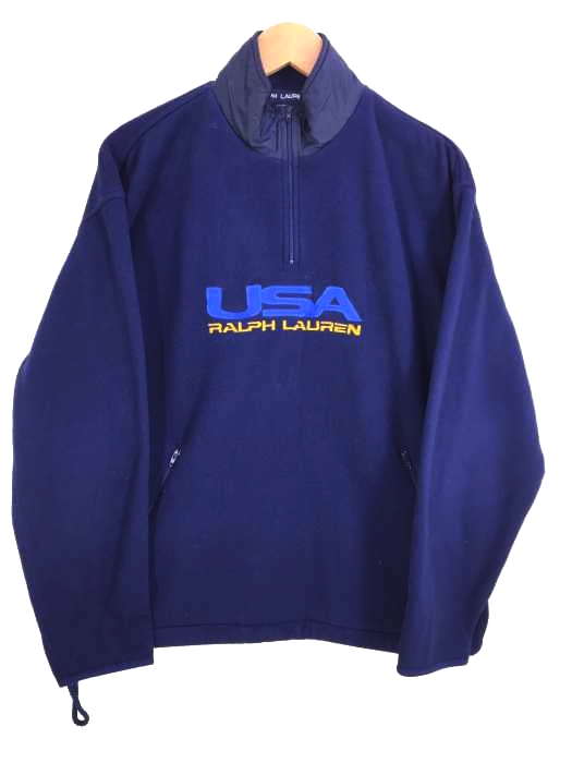POLO SPORT RALPH LAUREN(ポロスポーツラルフローレン) USA製 90sハーフジップフリースプルオーバー メンズ  M
