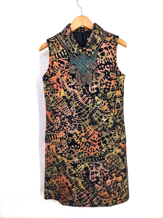 Desigual(デシグアル) マルチカラー刺繍ノースリーブワンピース レディース JPN:36