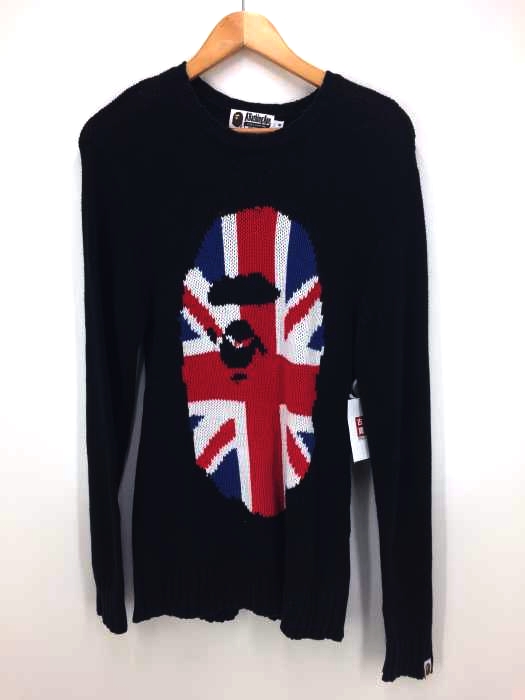 アベイシングエイプ A BATHING APE LARGE APE HEAD CREW NECK KNIT メンズ JPN：M