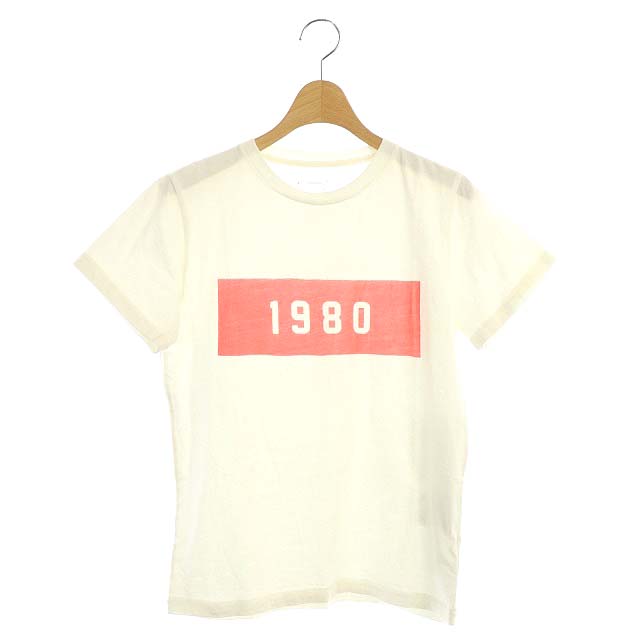 トゥデイフル TODAYFUL 1980 プリントTシャツ カットソー 半袖 クルーネック F 白 オフホワイト ピンク /ES ■OS レディース F