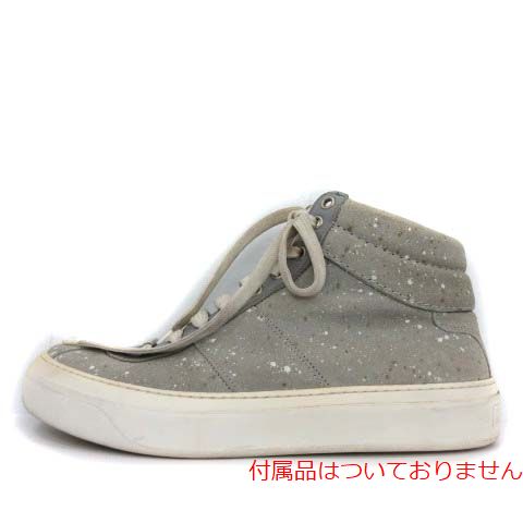 JIMMY CHOO(ジミーチュウ) スニーカー ハイカットシューズ ペイント スエード 41 26cm グレー /PJ メンズ  41（日本サイズ26cm相当）