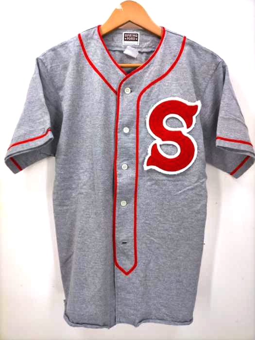 USED古着(ユーズドフルギ) SPRING FORD 原宿BUDDY フロッキーワッペン ベースボールシャツ メンズ JPN：L