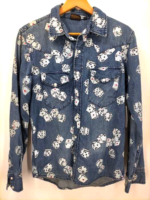 ローブローナックル LOW BLOW KNUCKLE サイコロ柄 シャンブレーシャツ メンズ  M