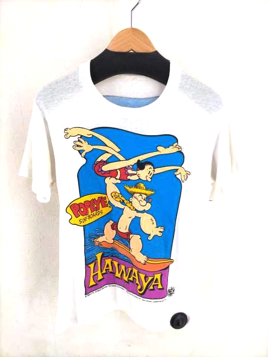 USED古着(ユーズドフルギ) 1993コピーライト POPEYE HAWAYA プリントTシャツ メンズ 表記無