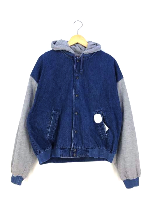 ユーズドフルギ USED古着 {{Basic}} スウェット切替デニムフーディブルゾン メンズ  XL
