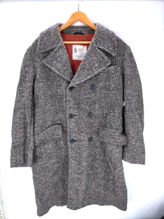ロンドンフォグ LONDON FOG 70-80S PURE WOOL  エポレット付き ヘリンボーン トレンチ ダブルブレスト コート メンズ  42 REG