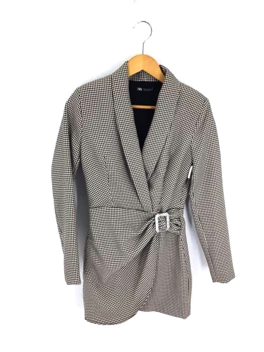 ZARA(ザラ) 千鳥格子 ジャケットデザインワンピース レディース import：S