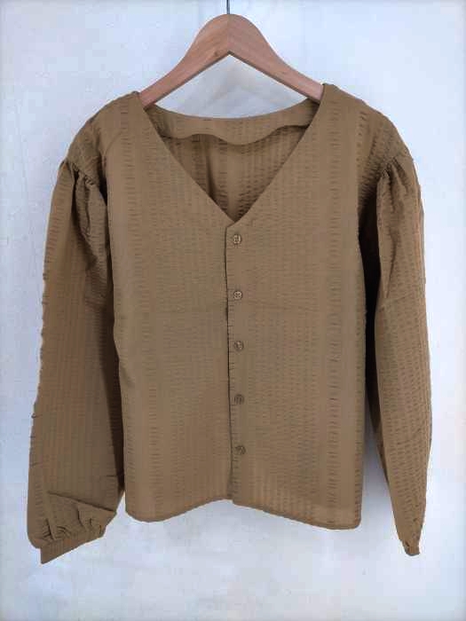 moussy(マウジー) CHECK PUFF SLEEVE BLOUSE レディース  FREE