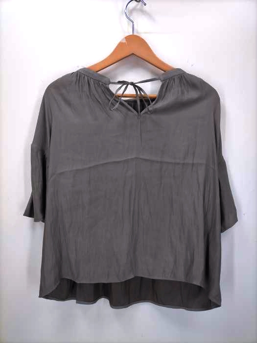 AZUL by moussy(アズールバイマウジー) オープンフロントネックギャザーブラウス レディース  S
