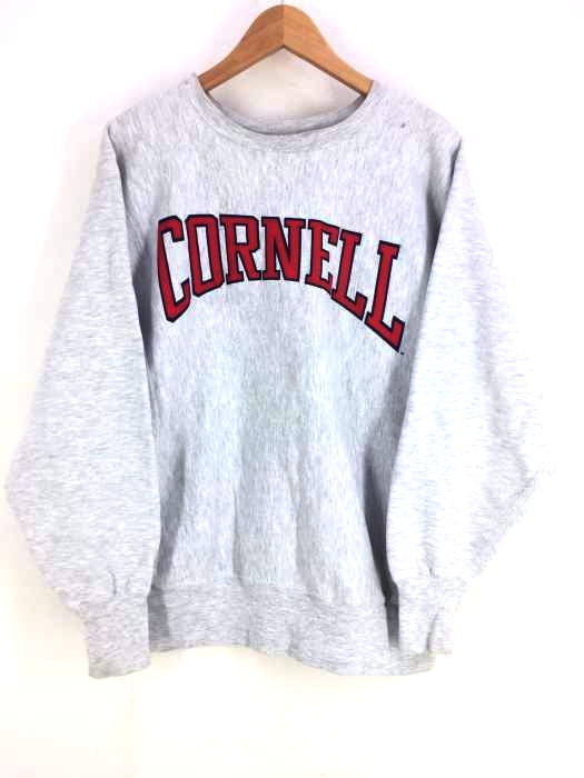 チャンピオン Champion 90S USA製 REVERSE WEAVE  刺繍タグ CORNELL プリントクルーネックトレーナー メンズ  L