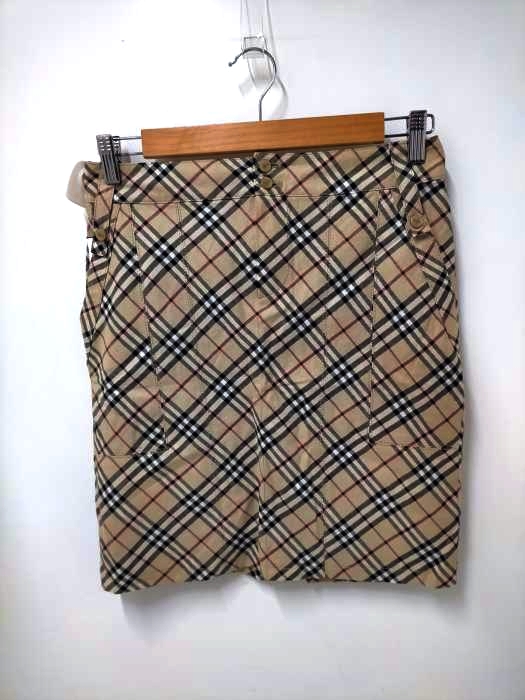 バーバリーブラックレーベル BURBERRY BLACK LABEL タイトチェックスカート レディース JPN：38