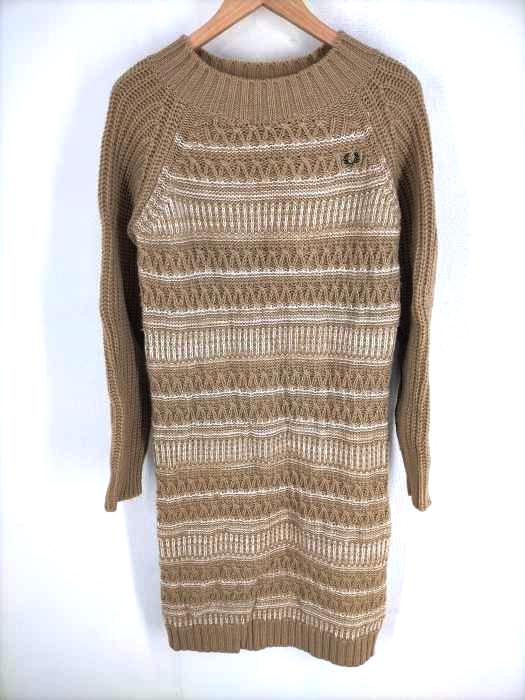フレッドペリー FRED PERRY KNITED DRESS 総柄ニットワンピース レディース  8