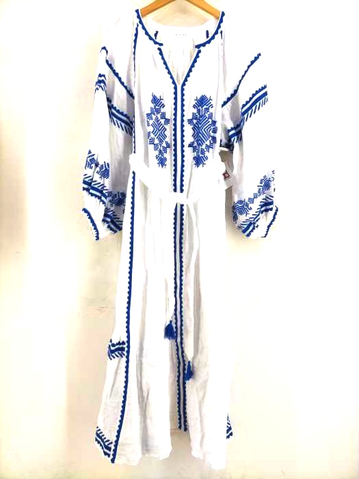 ミューカ mjuka 刺繍リネンワンピース レディース FREE