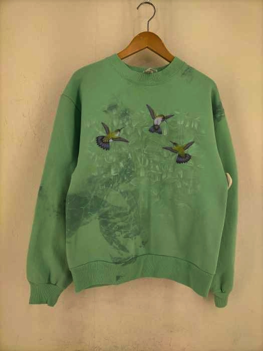 ユーズドフルギ USED古着 90S MADE IN USA 総柄 刺繍スウェット メンズ JPN：S