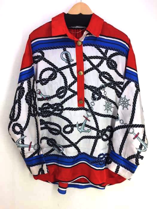 ZARA(ザラ) マリンプリントオーバーサイズシャツ レディース S