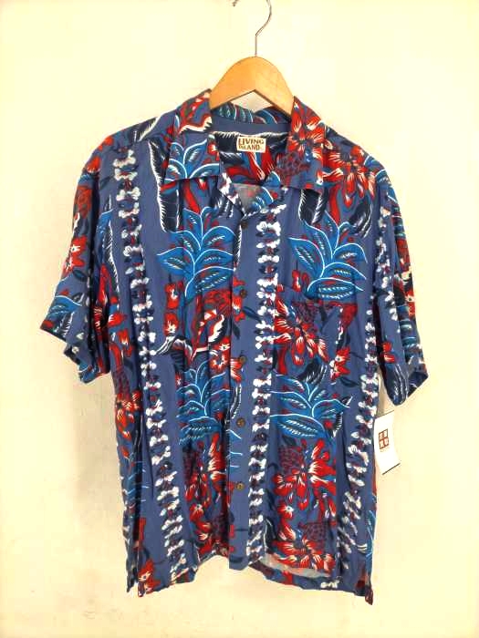 USED古着(ユーズドフルギ) LIVING ISLAND 花柄アロハシャツ メンズ JPN：L