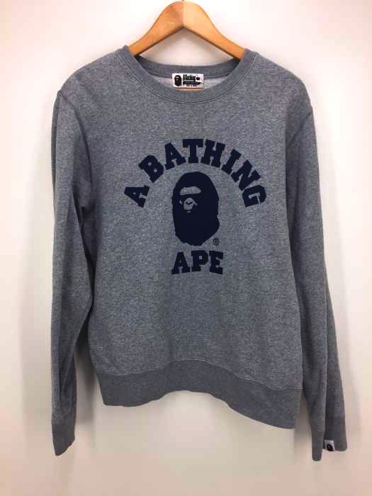 A BATHING APE(アベイシングエイプ) COLLEGE CREWNECK カレッジロゴスウェット メンズ JPN：L