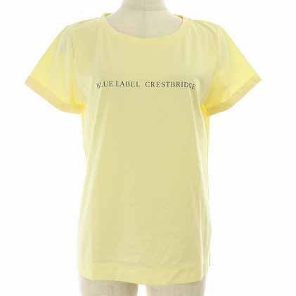 BLUE LABEL CRESTBRIDGE(ブルーレーベルクレストブリッジ) Tシャツ カットソー 半袖 ロゴ 38 M 黄 イエロー /HZ8 レディース  38(日本サイズM相当)