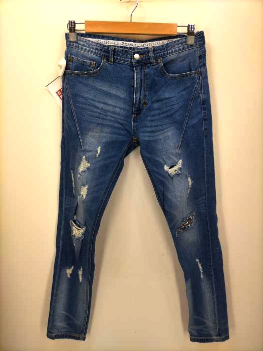 NUMBER (N)INE(ナンバーナイン) クラッシュ加工 ジップフライスキニーデニム メンズ JPN：S