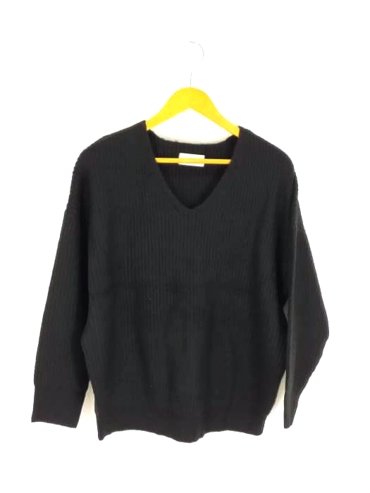 AZUL by moussy(アズールバイマウジー) リブニットVネックルーズプルオーバー レディース  M