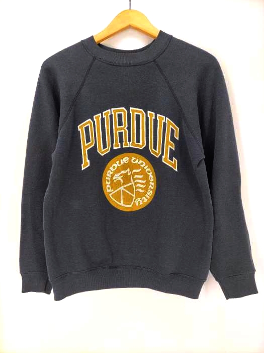 TULTEX(タルテックス) 80S USA製 青タグ PURDUE カレッジプリント ラグランスウェット メンズ import：S
