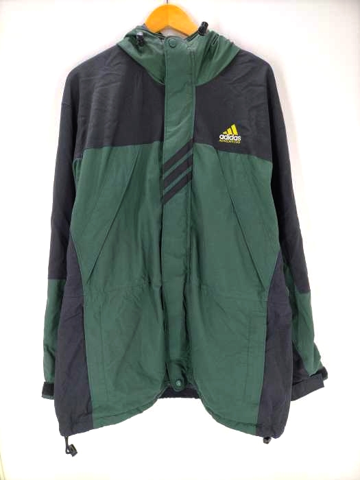 アディダス adidas 80-90s デサント製 ADVENTUREタグ フーデッドナイロンジャケット メンズ  XO