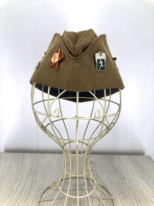 USED古着(ユーズドフルギ) ロシア軍 ソ連軍 ピロトカ帽 バッチ付き メンズ 帽子 ハット
