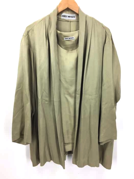 ISSEY MIYAKE(イッセイミヤケ) 銀タグ シルク ロングカーディガン アンサンブル レディース JPN：M