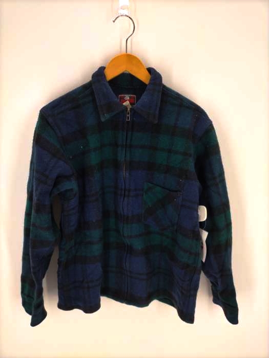 Johnson Woolen Mills(ジョンソンウーレンミルズ) ブラックウォッチチェック ライトメルトンジップアップブルゾン メンズ JPN：M