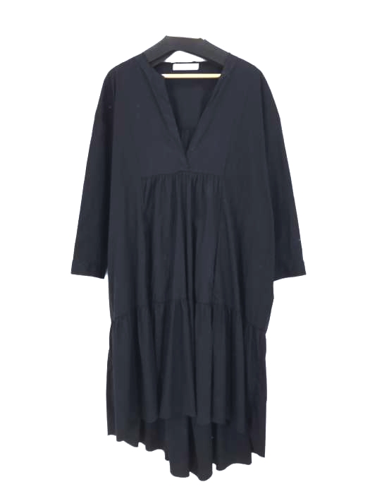 ZARA(ザラ) Vネックノーカラーワンピース レディース import:M