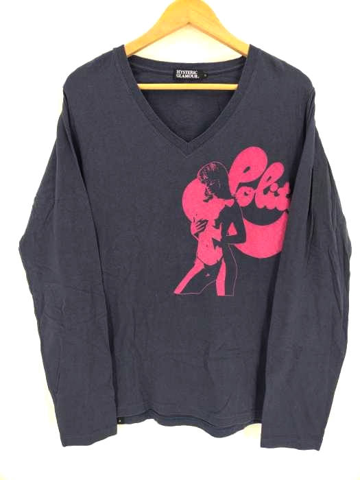 HYSTERIC GLAMOUR(ヒステリックグラマー) ガールプリント Vネックカットソー メンズ L