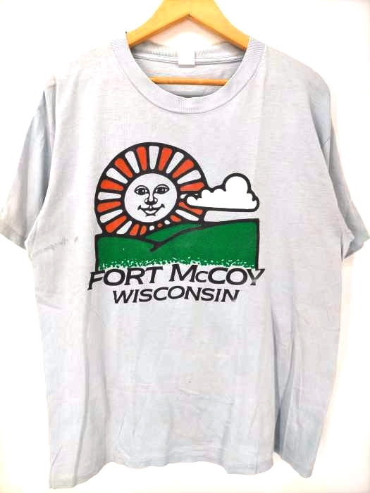 USED古着(ユーズドフルギ) FORT McCOY WISCONSIN キャラクタープリント シングルステッチ Tシャツ メンズ 表記無