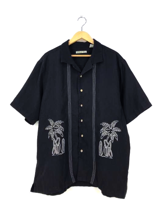 Batik Bay(バティックベイ) 刺繍 開襟 オープンカラーシャツ メンズ import：XL
