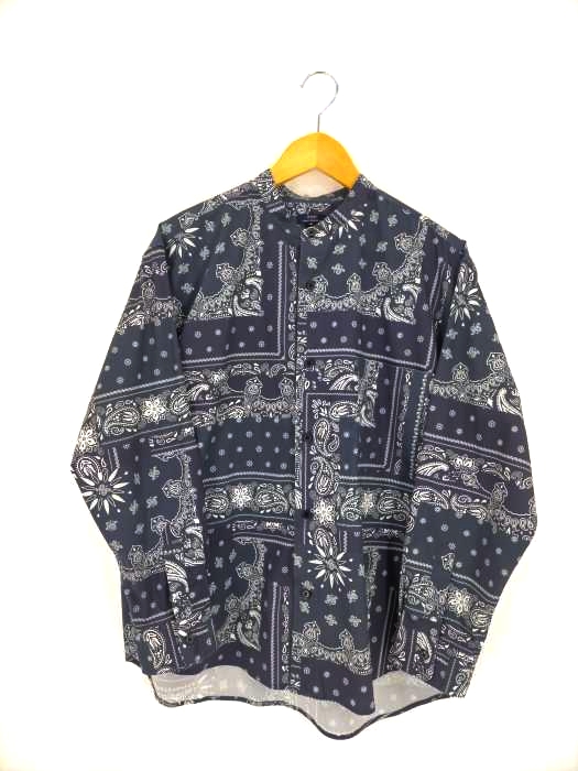 アイテムズ アーバンリサーチ ITEMS URBAN RESEARCH ペイズリー バンドカラーシャツ メンズ JPN：L