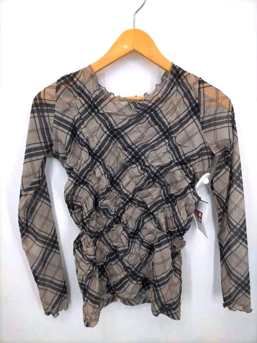 マウジー moussy SHEER CHECK MELLOW トップス レディース FREE