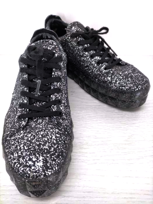 EMPORIO ARMANI(エンポリオアルマーニ) ラメ入り 厚底 グリッター スニーカー レディース EUR：38