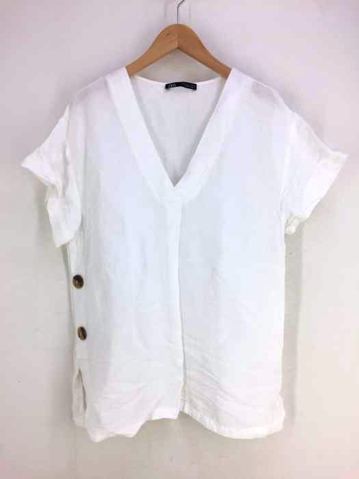 ZARA(ザラ) Vネックサイドボタンブラウス レディース  XS