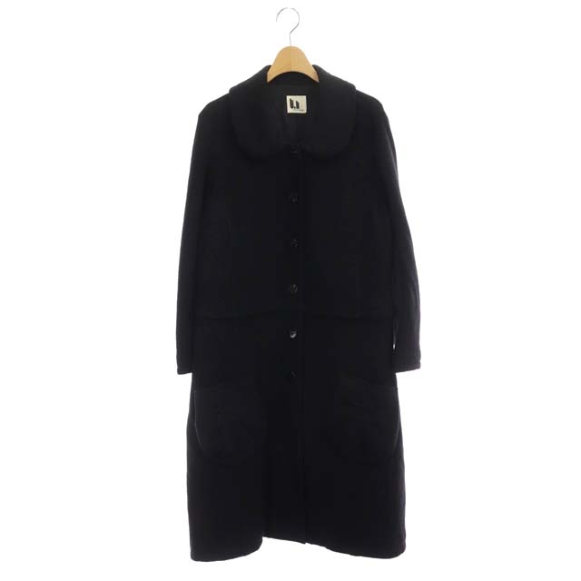 USED古着(ユーズドフルギ) {{Teresa van buren}} コート アウター ロング 丸襟 ウール アルパカ混 38 黒 ブラック /MF レディース レディース  38（日本サイズM相当）