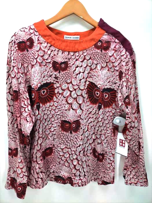 TSUMORI CHISATO(ツモリチサト) フクロウ柄 ショルダーボタンブラウス レディース 表記無