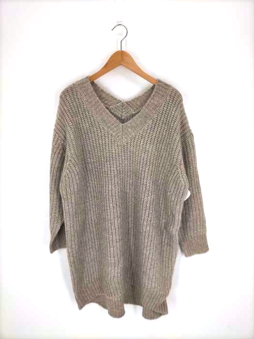AZUL by moussy(アズールバイマウジー) 前後Vネックチュニックニット レディース  M