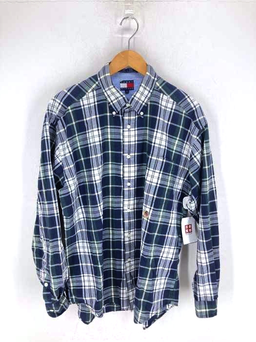 TOMMY HILFIGER(トミーヒルフィガー) ロゴ刺繍チェック柄シアサッカーシャツ メンズ JPN：L