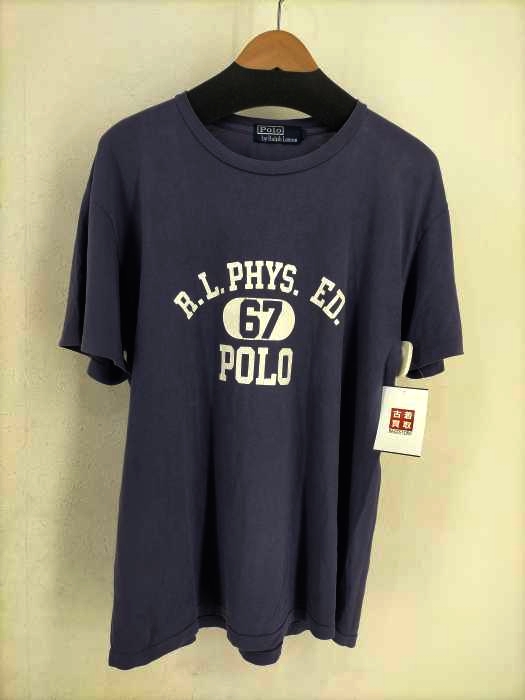 Polo by RALPH LAUREN(ポロバイラルフローレン) 90～00S アーチラバーカプセル三段プリント 半袖Tシャツ 袖裾シングル メンズ JPN：M