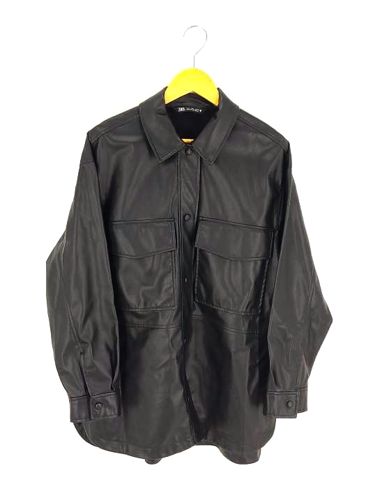 ザラ ZARA フェイクレザー シャツジャケット レディース JPN：L