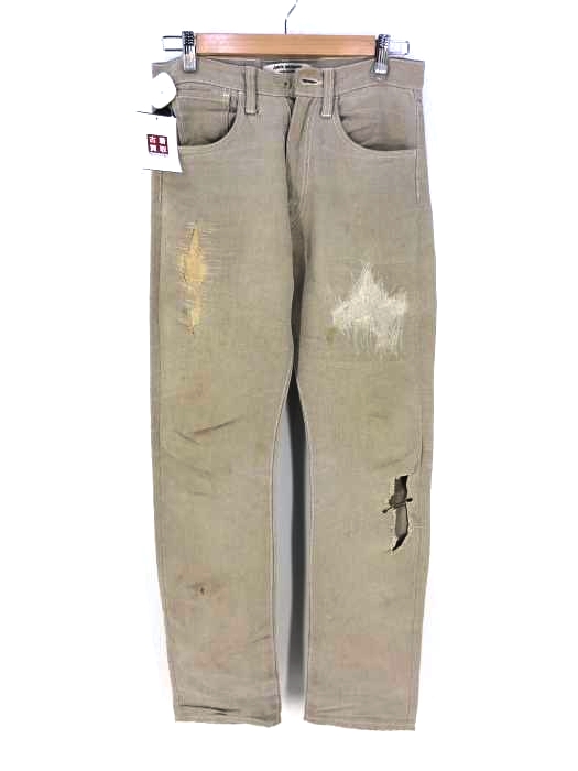 JUNYA WATANABE COMME des GARCONS(ジュンヤワタナベコムデギャルソン) ダメージ加工 リネンデニムパンツ メンズ  S