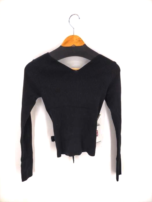 マウジー moussy BACK V LACE UP KNIT レディース  FREE