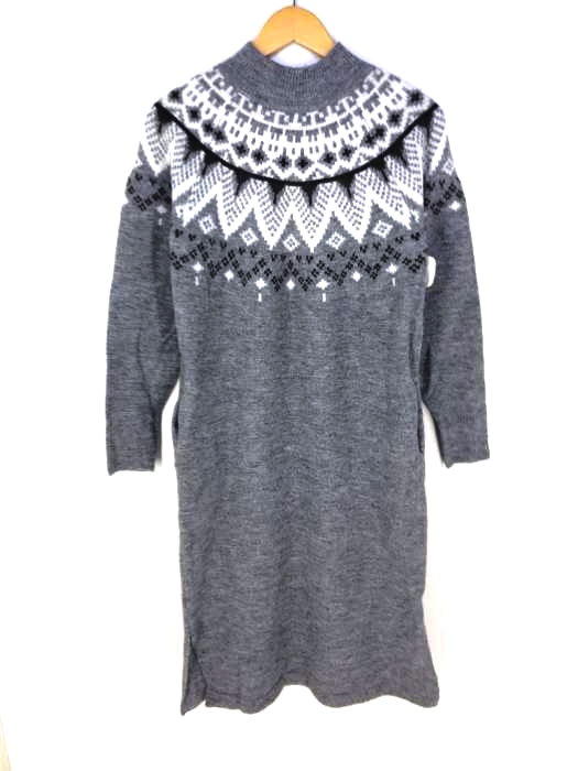 AZUL by moussy(アズールバイマウジー) 求心柄ニットワンピース レディース  S