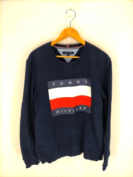 TOMMY HILFIGER(トミーヒルフィガー) フラッグロゴ クルーネックスウェット メンズ  L