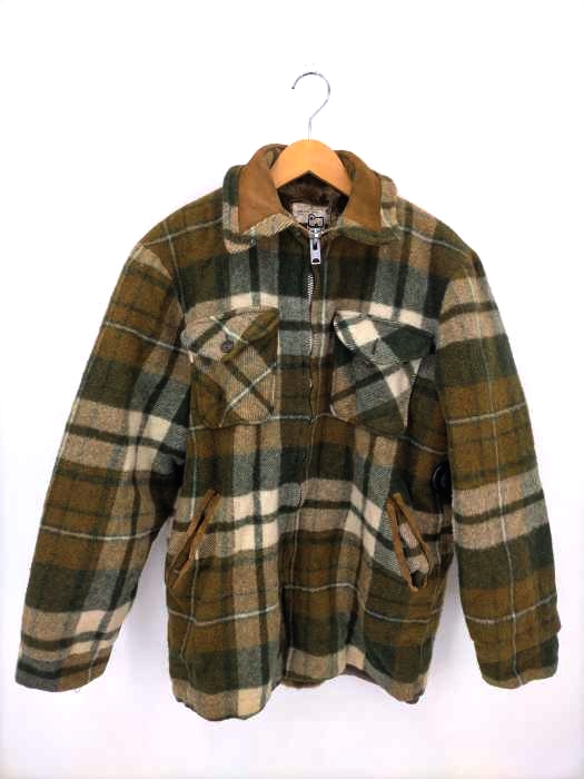 WOOLRICH(ウールリッチ) 白タグ TALONジップ 裏地ボアウールチェックブルゾン メンズ import：M