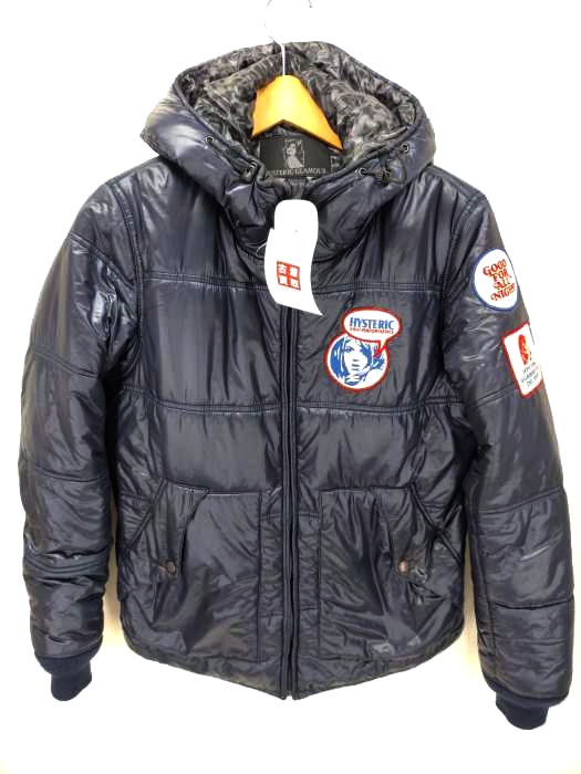 ヒステリックグラマー HYSTERIC GLAMOUR プリマロフト ナイロンタフタワッペン付きフーデットブルゾン メンズ JPN：M